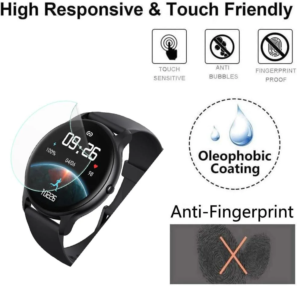 محافظ صفحه نمایش فوتاوی برای ساعت هوشمند پارسونور SR1، 1.32 اینچ [بسته 3 عددی]، فیلم PET نرم و شفاف HD، ضد اثر انگشت، ضد خش، بدون حباب، سازگار با ساعت هوشمند پارسونور SR1 ردیاب تناسب اندام