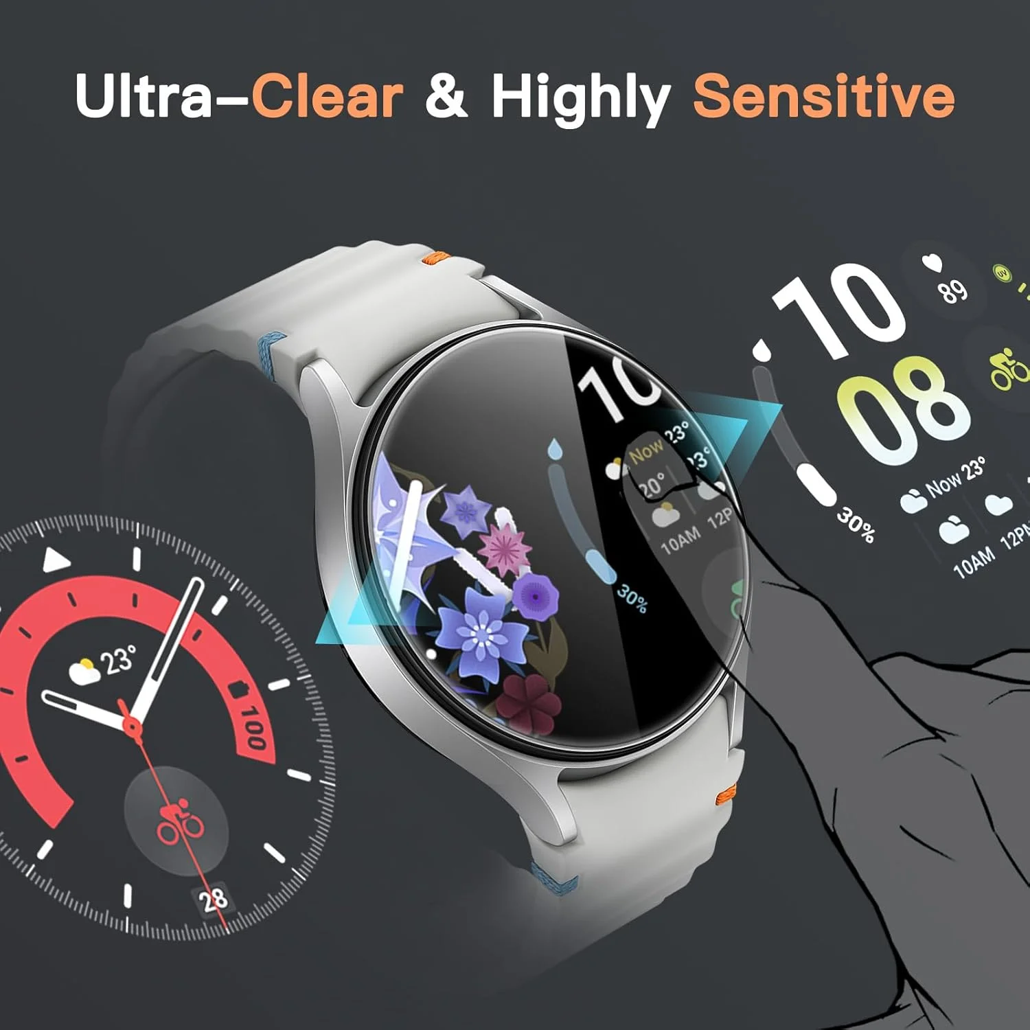 محافظ صفحه نمایش JETech برای ساعت هوشمند سامسونگ گلکسی واچ 7/6 سایز 44 میلیمتر، شیشه حرارت دیده ضد خش، شفافیت HD، بستهی 3 عددی محافظ صفحه نمایش JETech برای ساعت هوشمند سامسونگ گلکسی واچ 7/6 سایز 44 میلیمتر، شیشه حرارت دیده ضد خش، شفافیت HD، بستهی 3 عددی