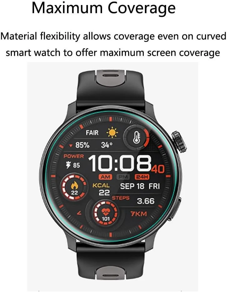 محافظ صفحه نمایش هوشمند Futanwei برای ساعت هوشمند Mingdaln S666 سایز 1.43 اینچ [بسته 5 عددی] فیلم PET نرم و شفاف HD [ضد اثر انگشت] [ضد خش] [بدون حباب] سازگار با ساعت هوشمند Mingtawn Mingdaln S666