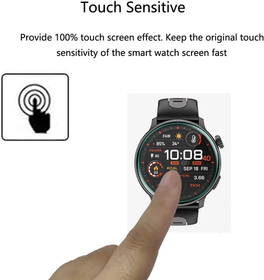 محافظ صفحه نمایش هوشمند Futanwei برای ساعت هوشمند Mingdaln S666 سایز 1.43 اینچ [بسته 5 عددی] فیلم PET نرم و شفاف HD [ضد اثر انگشت] [ضد خش] [بدون حباب] سازگار با ساعت هوشمند Mingtawn Mingdaln S666