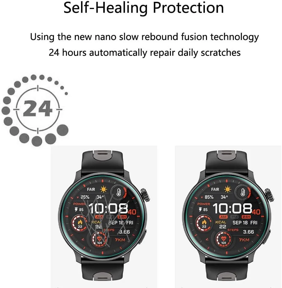 محافظ صفحه نمایش هوشمند Futanwei برای ساعت هوشمند Mingdaln S666 سایز 1.43 اینچ [بسته 5 عددی] فیلم PET نرم و شفاف HD [ضد اثر انگشت] [ضد خش] [بدون حباب] سازگار با ساعت هوشمند Mingtawn Mingdaln S666