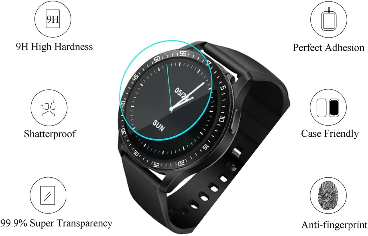 محافظ صفحه نمایش شیشه ای تمپرد [5 عددی] Futanwei برای ساعت هوشمند VOVOAEWACH X7 [سختی 9H] [ضد خش] [ضد اثر انگشت] [بدون حباب] طراحی شده برای محافظ صفحه ساعت هوشمند VOVOAEWACH X7