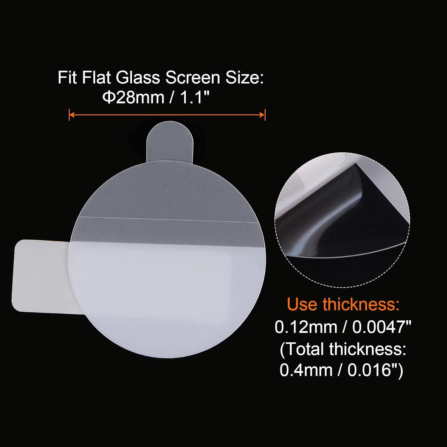 محافظ صفحه نمایش شیشه ای ساعت هارفینگتون 3 عددی 28 میلی متری HD با وضوح بالا ضد خش ضد آب TPU فوق العاده نازک محافظ صفحه نمایش جهانی ساعت هوشمند با پارچه، برچسب و کارت خراش