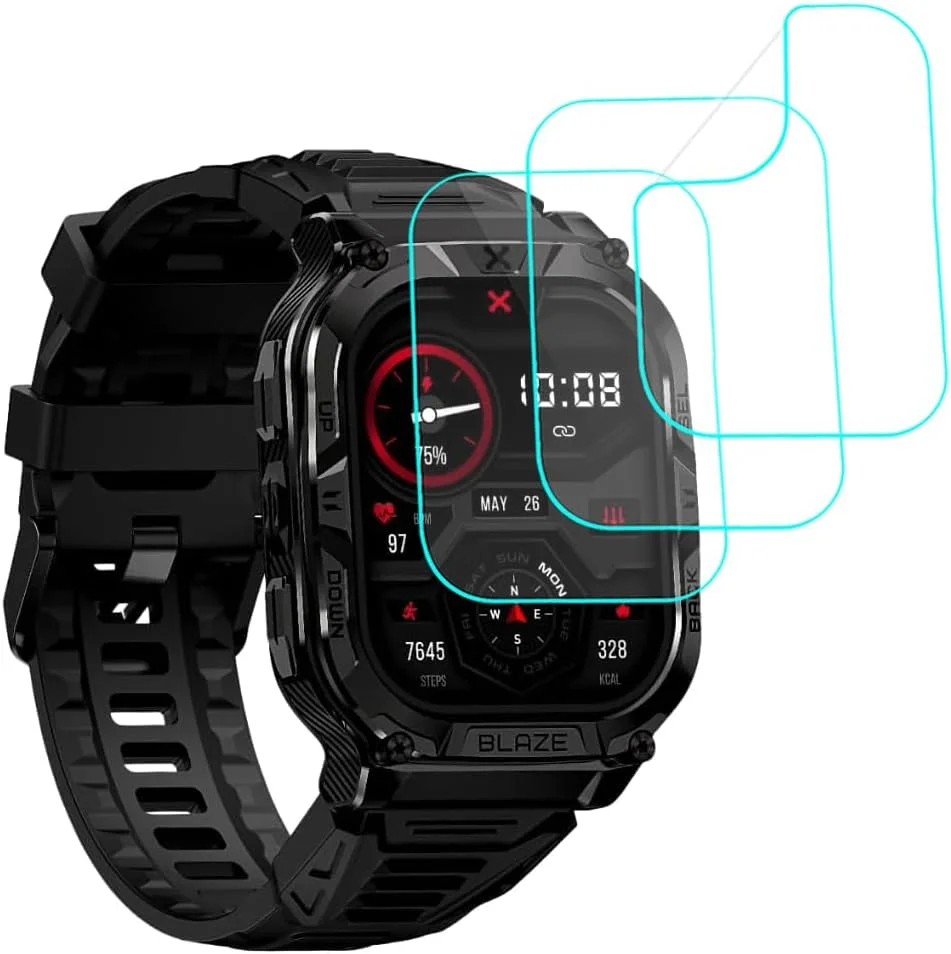 محافظ صفحه نمایش نرم PET شفاف HD مدل Futanwei برای CARBINOX Blaze S [بسته 3 عددی] [ضد اثر انگشت] [ضد خش] [بدون حباب] سازگار با ساعت هوشمند CARBINOX Blaze Square Fitness Tracker