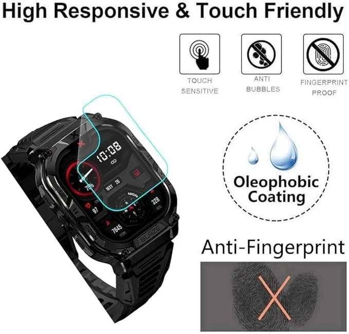 محافظ صفحه نمایش نرم PET شفاف HD مدل Futanwei برای CARBINOX Blaze S [بسته 3 عددی] [ضد اثر انگشت] [ضد خش] [بدون حباب] سازگار با ساعت هوشمند CARBINOX Blaze Square Fitness Tracker