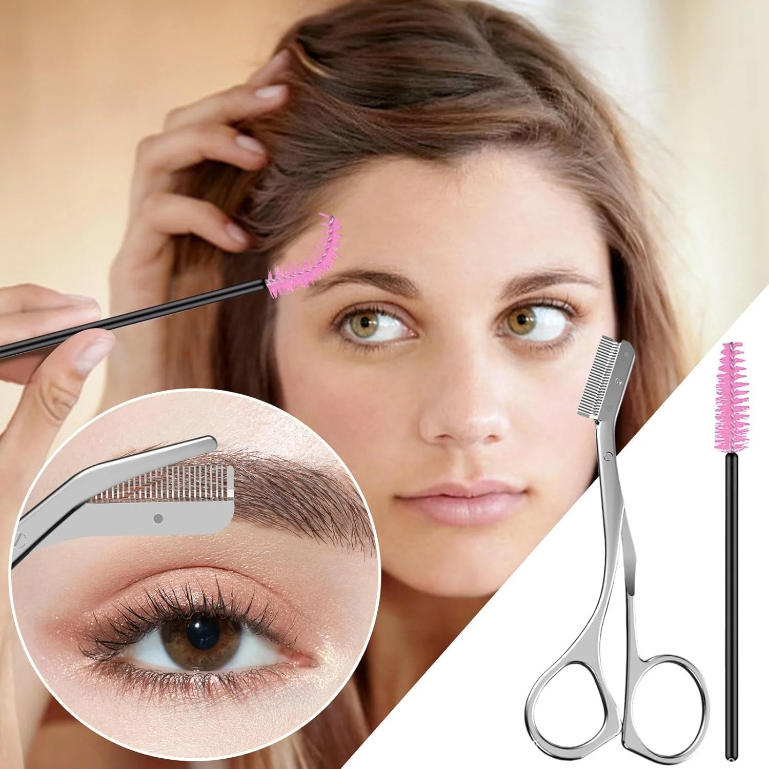 ست مرتب کننده ابرو | قیچی ابرو استیل ضد زنگ - ابزار آرایش حرفه ای، مرتب کننده ابرو با شانه برای ابرو ست مرتب کننده ابرو | قیچی ابرو استیل ضد زنگ - ابزار آرایش حرفه ای، مرتب کننده ابرو با شانه برای ابرو