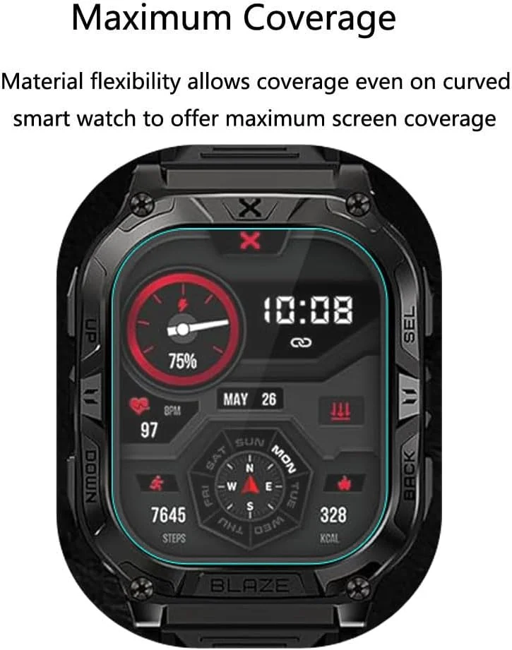 محافظ صفحه نمایش نرم PET شفاف HD مدل Futanwei برای CARBINOX Blaze S [بسته 3 عددی] [ضد اثر انگشت] [ضد خش] [بدون حباب] سازگار با ساعت هوشمند CARBINOX Blaze Square Fitness Tracker