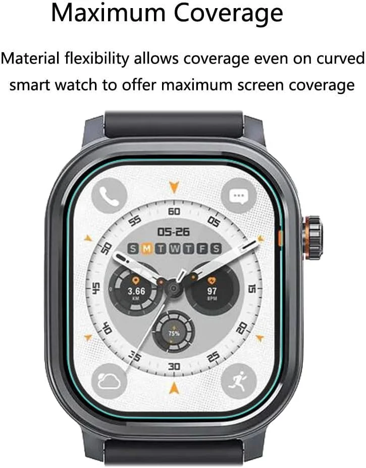 محافظ صفحه نمایش فوتانوی برای ساعت هوشمند KOSPET Pulse سایز 1.96 اینچ [بسته 3 عددی]، فیلم PET نرم و شفاف HD، ضد اثر انگشت، ضد خش، بدون حباب، سازگار با ساعت هوشمند و ردیاب تناسب اندام KOSPET Pulse