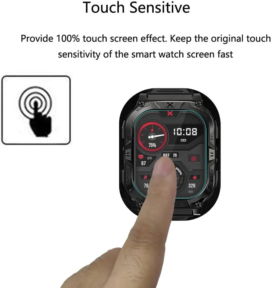 محافظ صفحه نمایش نرم PET شفاف HD مدل Futanwei برای CARBINOX Blaze S [بسته 3 عددی] [ضد اثر انگشت] [ضد خش] [بدون حباب] سازگار با ساعت هوشمند CARBINOX Blaze Square Fitness Tracker