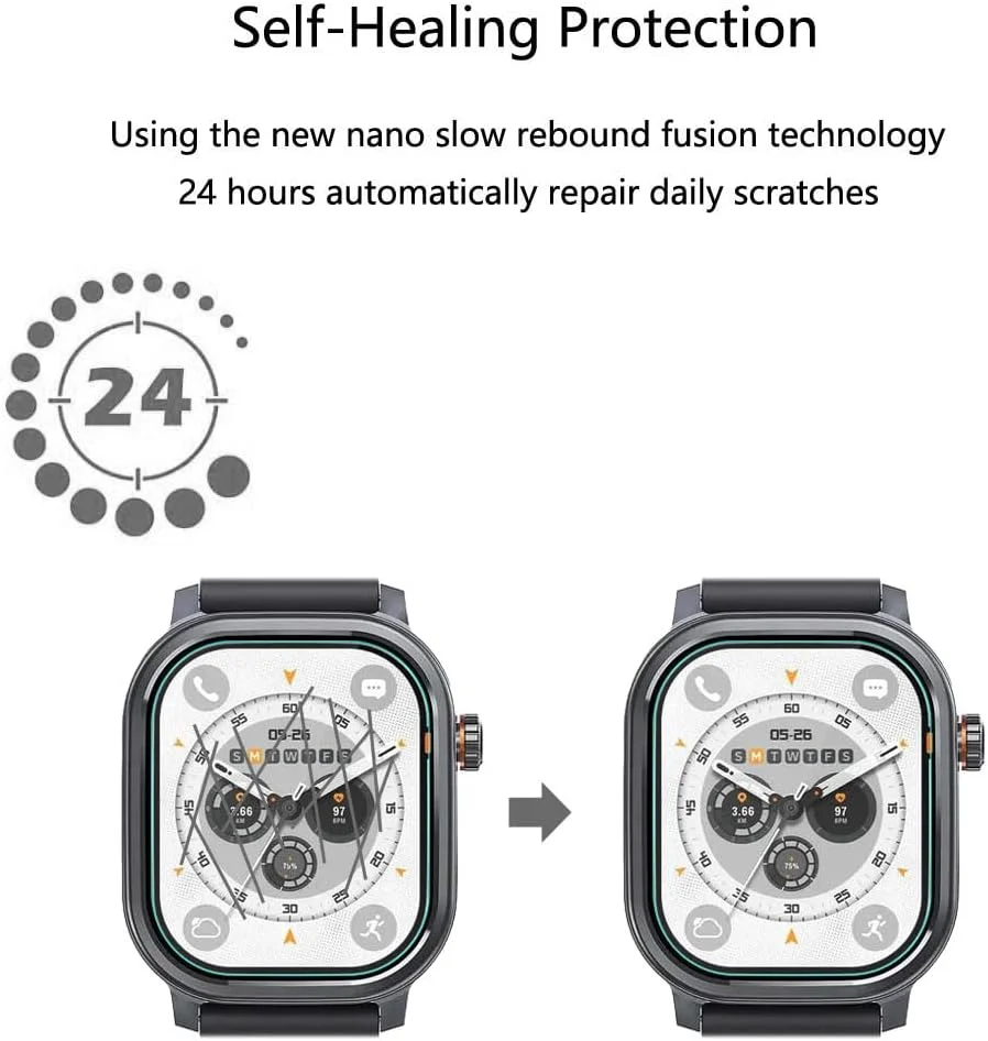 محافظ صفحه نمایش فوتانوی برای ساعت هوشمند KOSPET Pulse سایز 1.96 اینچ [بسته 3 عددی]، فیلم PET نرم و شفاف HD، ضد اثر انگشت، ضد خش، بدون حباب، سازگار با ساعت هوشمند و ردیاب تناسب اندام KOSPET Pulse