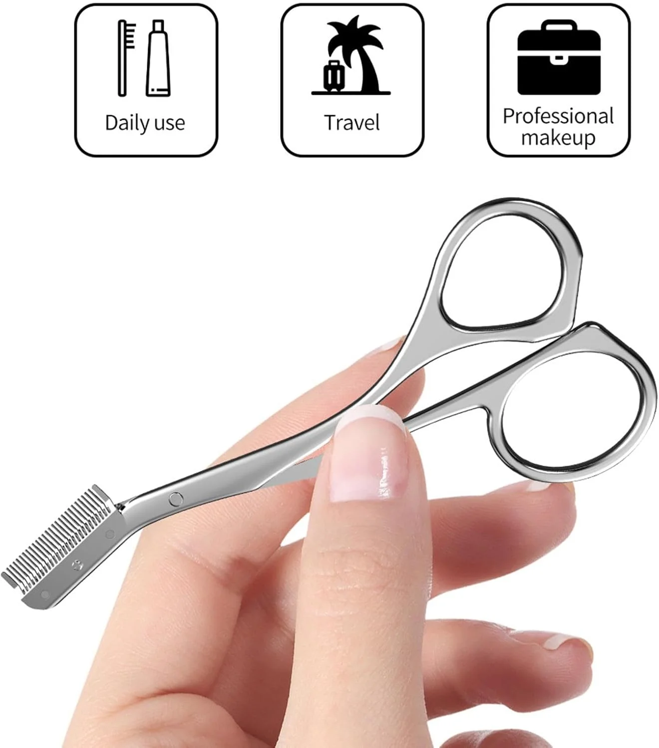 ست مرتب کننده ابرو - قیچی ابرو استیل ضد زنگ برای مرتب کردن و حالت دادن ابرو - ابزار آرایش حرفه ای، کاتر ابرو با شانه برای ابرو ست مرتب کننده ابرو - قیچی ابرو استیل ضد زنگ برای مرتب کردن و حالت دادن ابرو - ابزار آرایش حرفه ای، کاتر ابرو با شانه برای ابرو