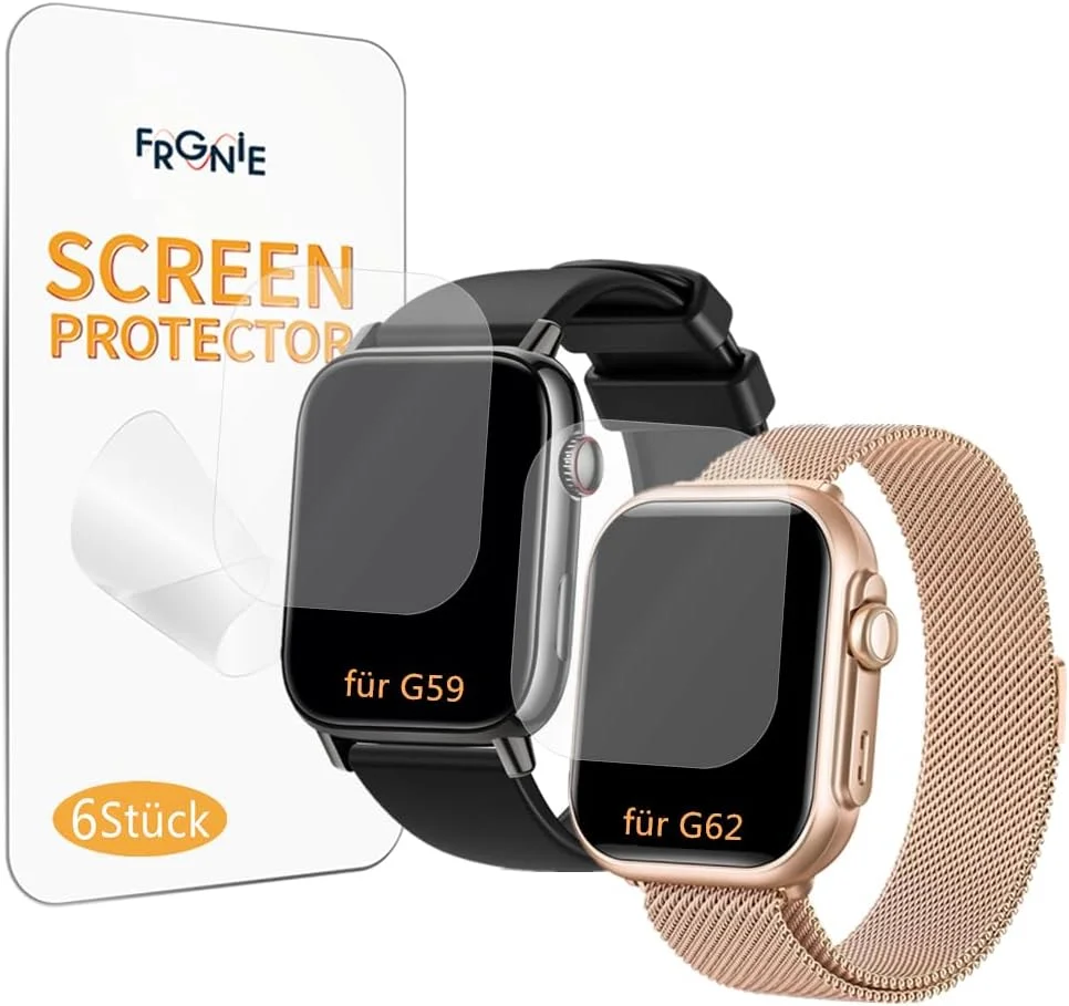 محافظ صفحه نمایش Frgnie، بسته 6 عددی، سازگار با ساعت هوشمند BANLVS، NAIXUES 2025، ساعت های 1.83 اینچی G59، فیلم نرم TPU سازگار با محافظ صفحه نمایش ساعت هوشمند SWGOTA، RUXINGX G62 محافظ صفحه نمایش Frgnie، بسته 6 عددی، سازگار با ساعت هوشمند BANLVS، NAIXUES 2025، ساعت های 1.83 اینچی G59، فیلم نرم TPU سازگار با محافظ صفحه نمایش ساعت هوشمند SWGOTA، RUXINGX G62