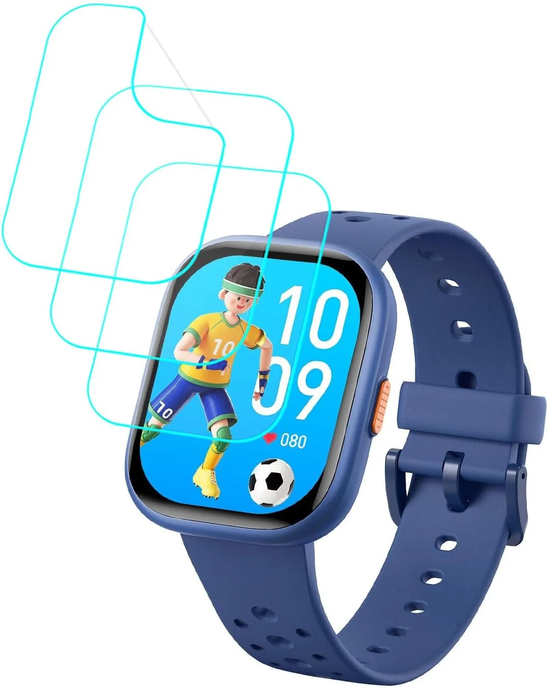 محافظ صفحه نمایش فوتانوی مناسب برای ساعت هوشمند کودکانه Heroange W79 سایز 1.83 اینچ [بسته 3 عددی] فیلم نرم PET شفاف HD [ضد اثر انگشت] [ضد خش] [بدون حباب] سازگار با ساعت ردیاب تناسب اندام کودکانه Heroange W79