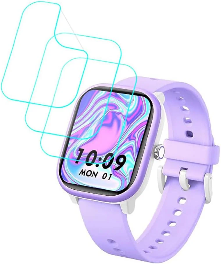 محافظ صفحه نمایش فوتاوی برای ساعت هوشمند فیکامی W96، 1.8 اینچ [بسته 3 عددی] فیلم PET نرم و شفاف HD [ضد اثر انگشت] [ضد خش] [بدون حباب] سازگار با ساعت هوشمند کودکانه فیکامی W96