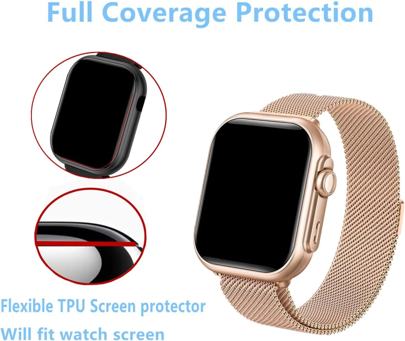 محافظ صفحه نمایش Frgnie، بسته 6 عددی، سازگار با ساعت هوشمند BANLVS، NAIXUES 2025، ساعت های 1.83 اینچی G59، فیلم نرم TPU سازگار با محافظ صفحه نمایش ساعت هوشمند SWGOTA، RUXINGX G62