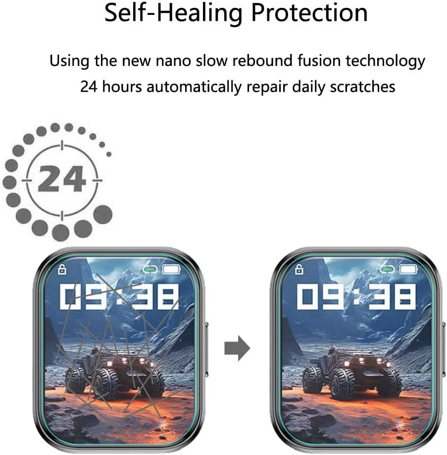 محافظ صفحه نمایش فوتاوی برای ساعت هوشمند Brhgph P75، 1.85 اینچ [بسته 3 عددی] فیلم نرم PET شفاف HD [ضد اثر انگشت] [ضد خش] [بدون حباب] سازگار با ساعت هوشمند Brhgph P75 ردیاب تناسب اندام