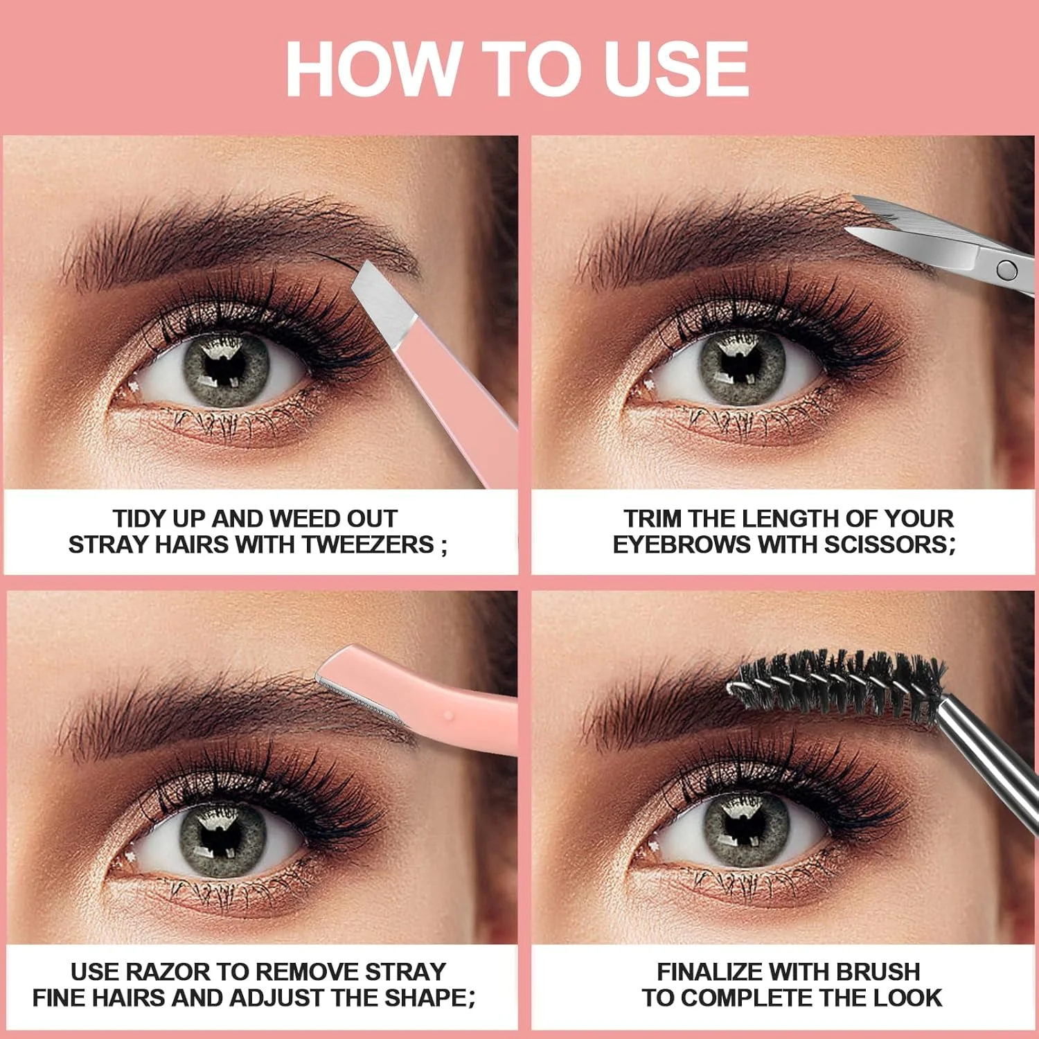 ست ابرو FANDAMEI، قیچی ابرو، موچین ابرو زنانه، تیغ ابرو، برس ابرو. ست ابرو مردانه با کیف چرمی. موچین ابرو زنانه برای از بین بردن موهای صورت و موهای زیرپوستی ست ابرو FANDAMEI، قیچی ابرو، موچین ابرو زنانه، تیغ ابرو، برس ابرو. ست ابرو مردانه با کیف چرمی. موچین ابرو زنانه برای از بین بردن موهای صورت و موهای زیرپوستی