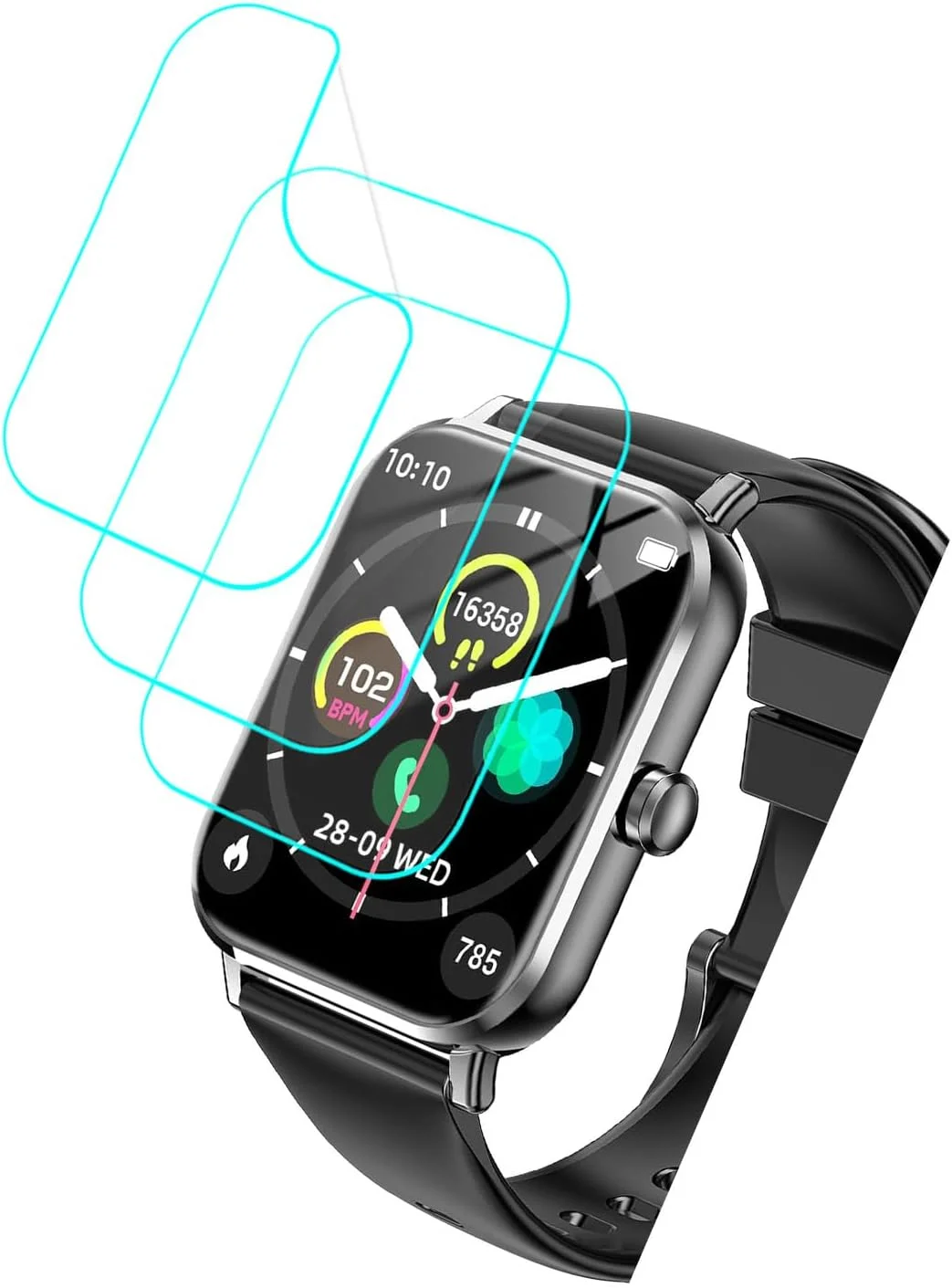 محافظ صفحه نمایش هوشمند Futanwei برای ساعت هوشمند EXZHIG TJ08 سایز 1.83 اینچ [بسته 3 عددی] فیلم PET نرم و شفاف HD [ضد اثر انگشت] [ضد خش] [بدون حباب] سازگار با ردیاب تناسب اندام ساعت هوشمند EXZHIG TJ08
