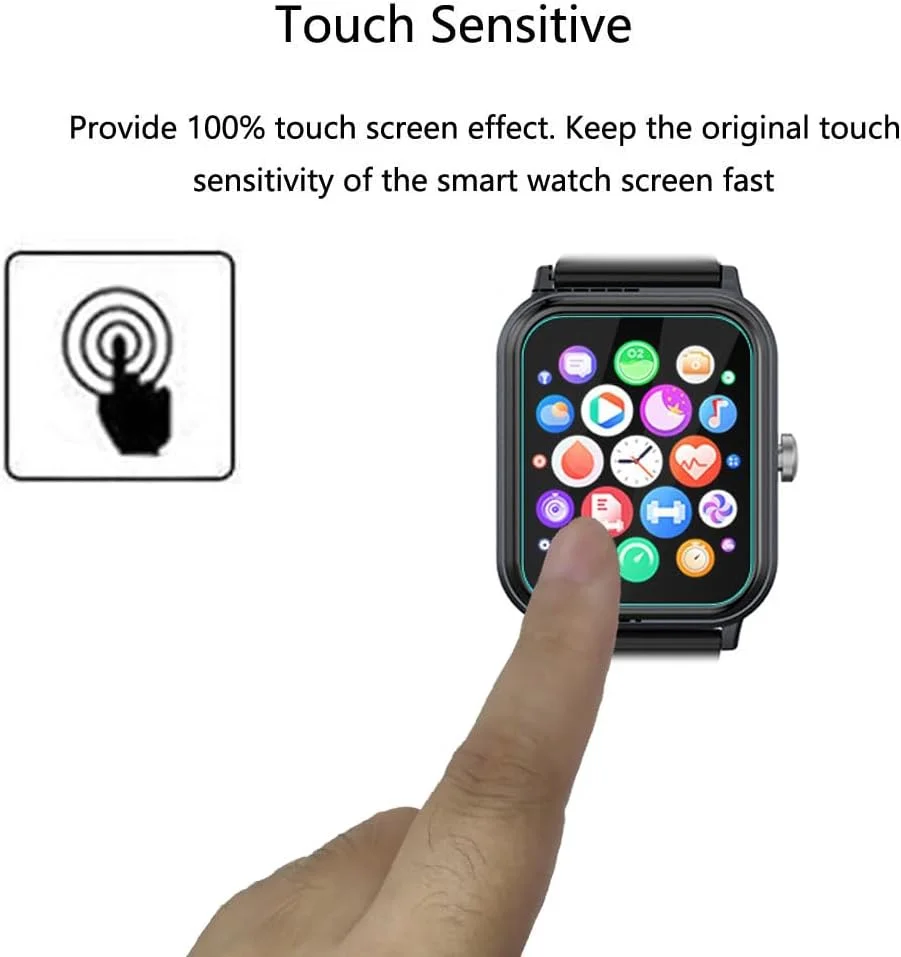 محافظ صفحه نمایش هوشمند Futanwei برای ساعت هوشمند EXZHIG TJ08 سایز 1.83 اینچ [بسته 3 عددی] فیلم PET نرم و شفاف HD [ضد اثر انگشت] [ضد خش] [بدون حباب] سازگار با ردیاب تناسب اندام ساعت هوشمند EXZHIG TJ08