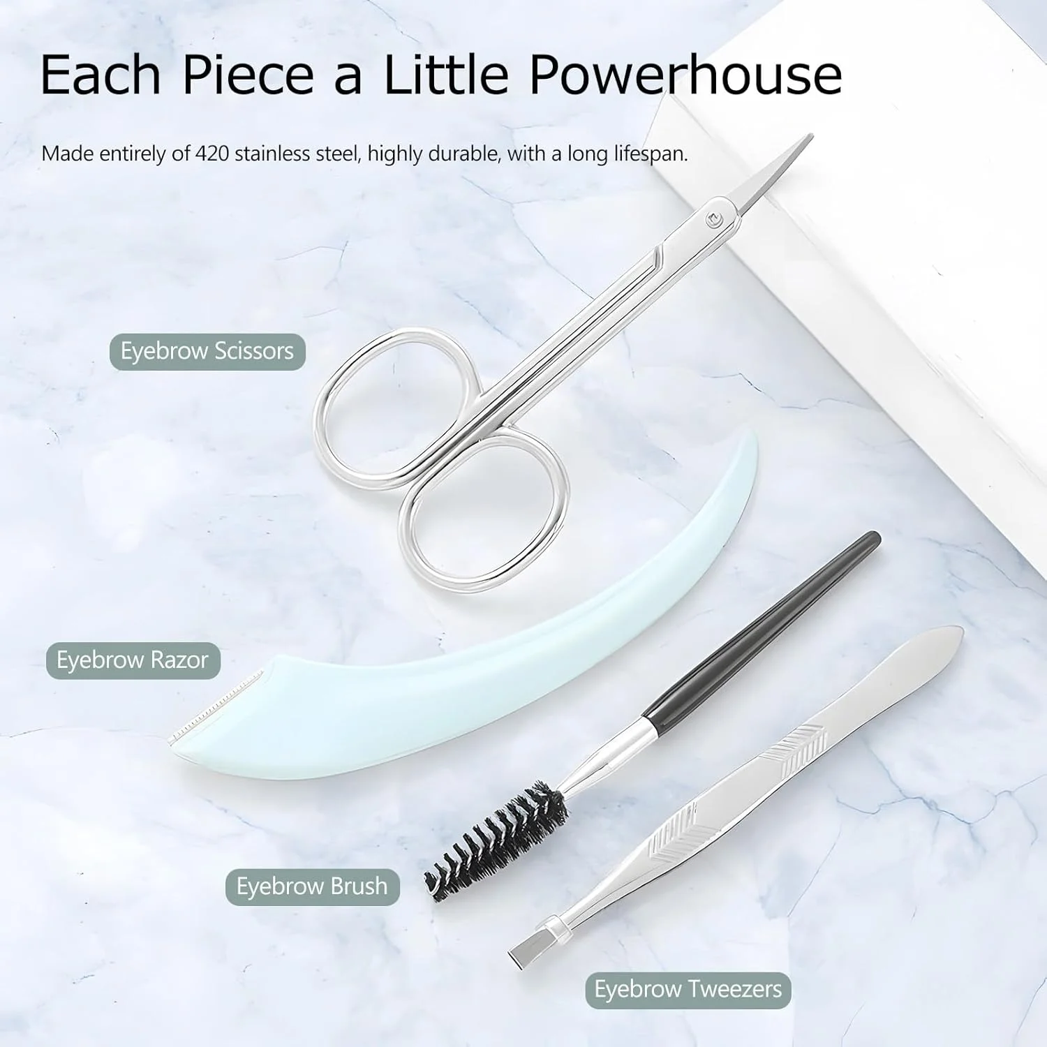 ست اصلاح ابرو، 5 در 1 شامل قیچی، تیغ، موچین، برس و آینه، به همراه کیف حمل سبز ست اصلاح ابرو، 5 در 1 شامل قیچی، تیغ، موچین، برس و آینه، به همراه کیف حمل سبز