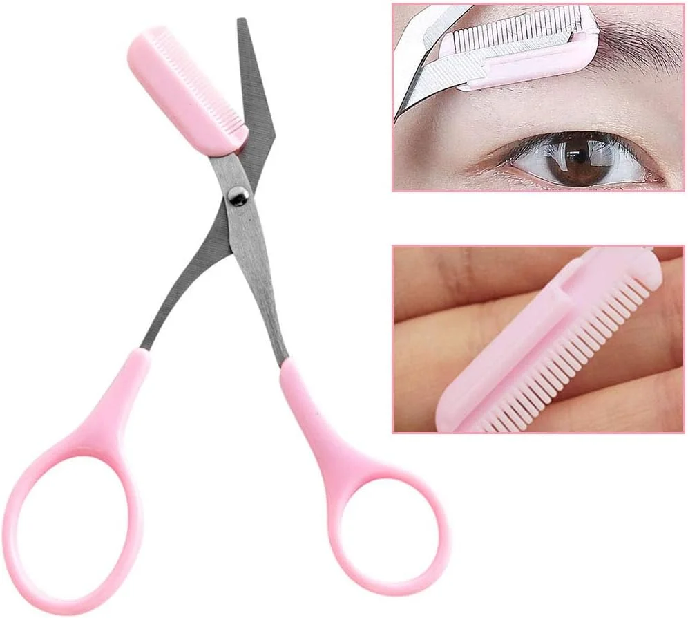 2 عدد موچین ابرو صورتی، چاقوی حالت دهنده ابرو، موچین/شانه جهانی، قیچی موی مژه، ابزار شکل دهنده، ابزار مراقبت از پوست استیل ضد زنگ 2 عدد موچین ابرو صورتی، چاقوی حالت دهنده ابرو، موچین/شانه جهانی، قیچی موی مژه، ابزار شکل دهنده، ابزار مراقبت از پوست استیل ضد زنگ