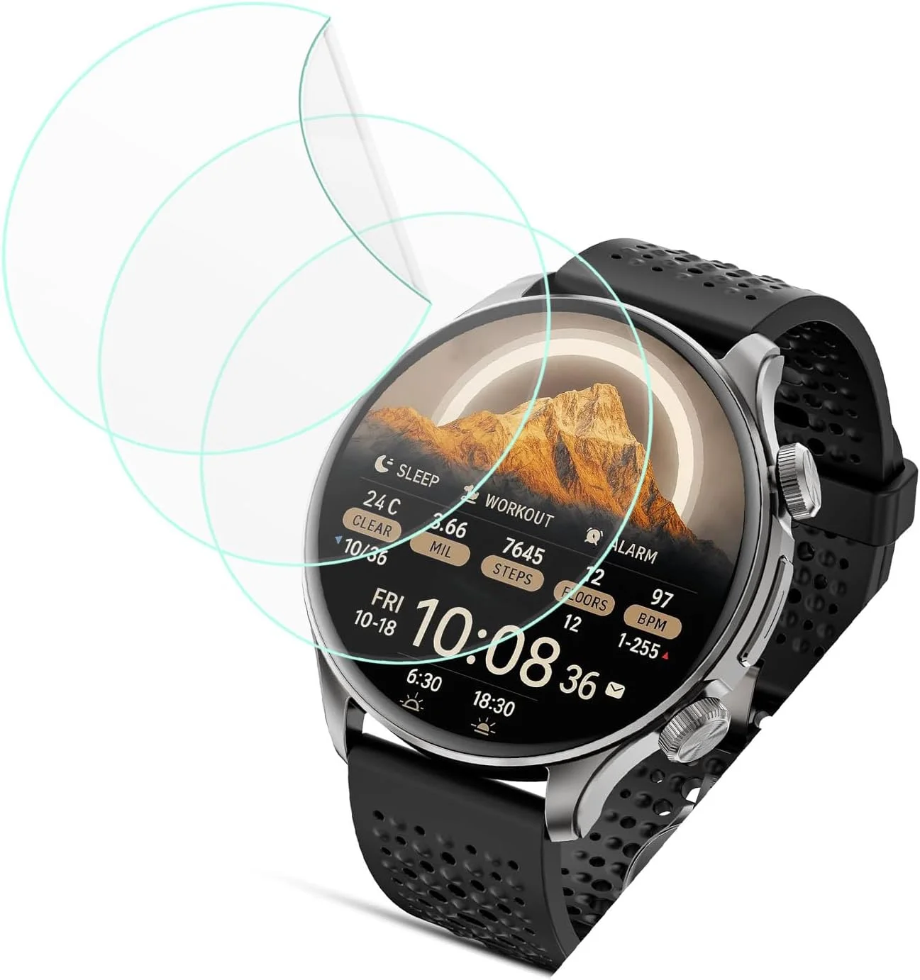 محافظ صفحه نمایش فوتاوی برای ساعت های هوشمند Joautrial KW330A [بسته 3 عددی] فیلم PET نرم و شفاف HD [ضد اثر انگشت] [ضد خش] [بدون حباب] سازگار با ردیاب تناسب اندام ساعت هوشمند Joautrial KW330A
