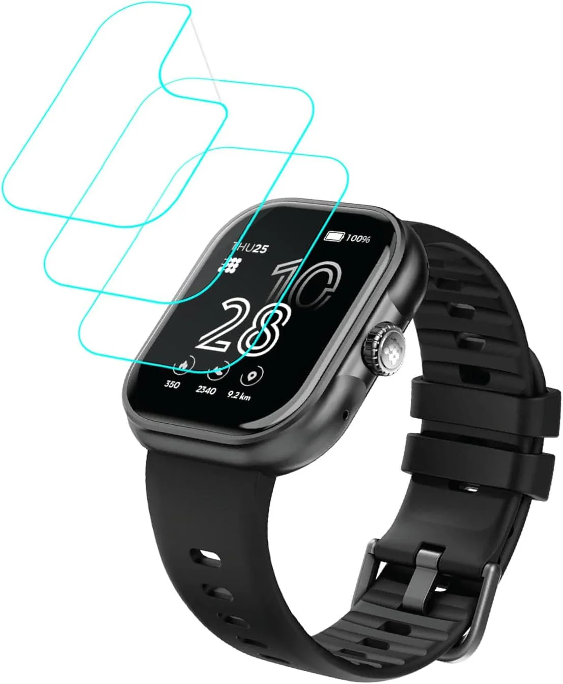 محافظ صفحه نمایش Futanwei برای ساعت هوشمند Cubitt Viva Pro سایز 1.78 اینچ [بسته 3 عددی] فیلم PET نرم و شفاف HD [ضد اثر انگشت] [ضد خش] [بدون حباب] سازگار با ساعت هوشمند Cubitt Viva Pro Fitness Tracker