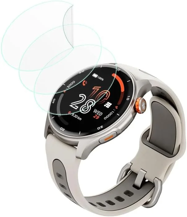 محافظ صفحه نمایش Futanwei برای ساعت هوشمند Cubitt Aura Pro سایز 1.43 اینچ [بسته 3 عددی] فیلم PET نرم و شفاف HD [ضد اثر انگشت] [ضد خش] [بدون حباب] سازگار با ساعت هوشمند Cubitt Aura Pro ردیاب تناسب اندام
