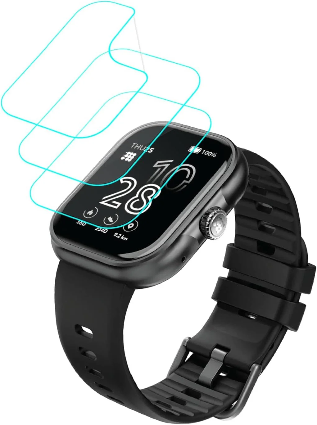 محافظ صفحه نمایش فوتاوی برای ساعت هوشمند Cubitt Viva سایز 1.84 اینچ [بسته 3 عددی] فیلم PET نرم و شفاف HD [ضد اثر انگشت] [ضد خش] [بدون حباب] سازگار با ساعت هوشمند ردیاب تناسب اندام Cubitt Viva