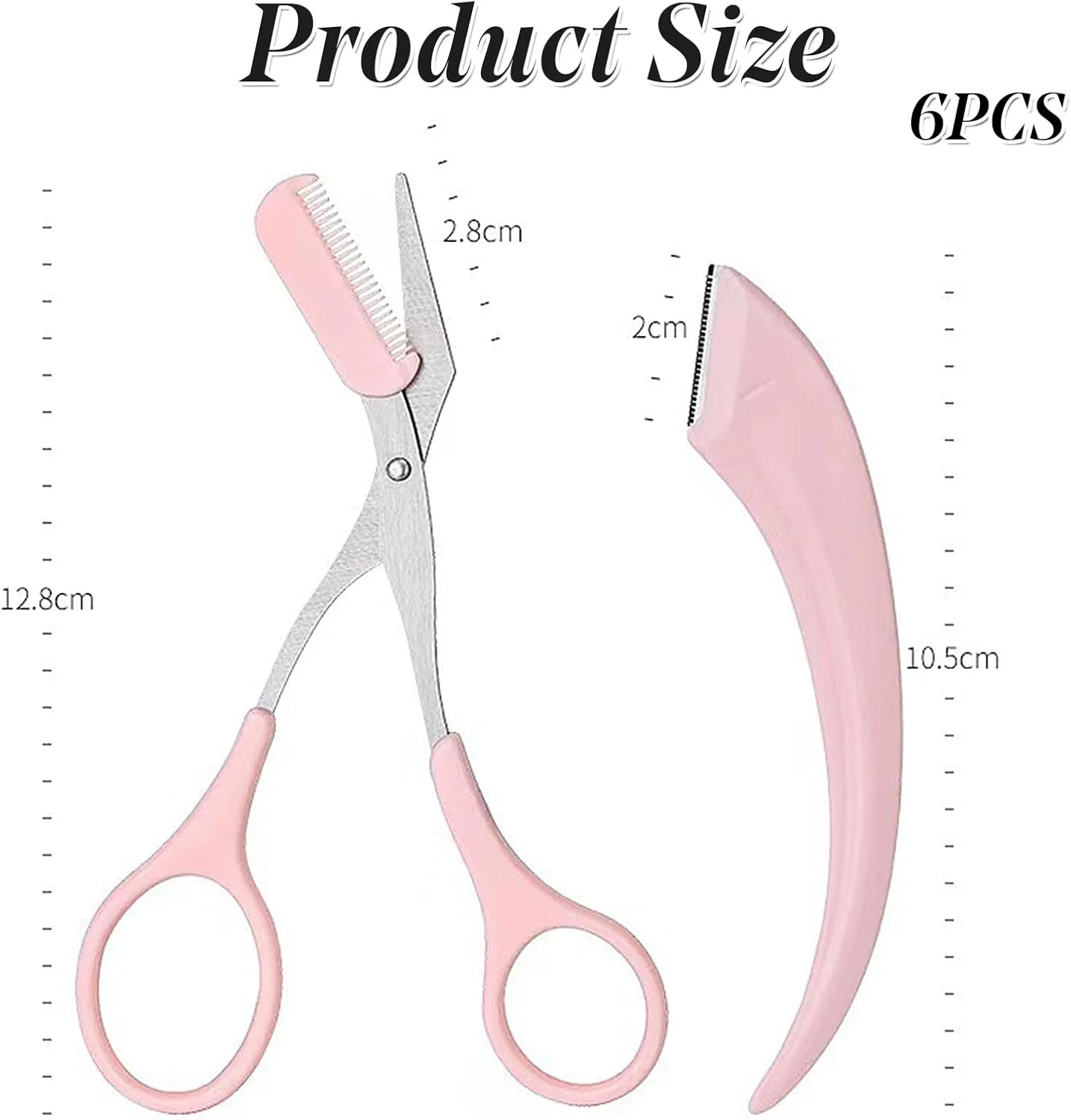 ست موچین ابرو 6 عددی شامل قیچی ابرو با شانه، تیغ ابرو استیل ضد زنگ، لوازم جانبی اصلاح موی ابرو و مژه برای زنان و مردان ست موچین ابرو 6 عددی شامل قیچی ابرو با شانه، تیغ ابرو استیل ضد زنگ، لوازم جانبی اصلاح موی ابرو و مژه برای زنان و مردان