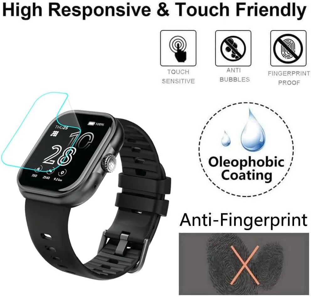 محافظ صفحه نمایش Futanwei برای ساعت هوشمند Cubitt Viva Pro سایز 1.78 اینچ [بسته 3 عددی] فیلم PET نرم و شفاف HD [ضد اثر انگشت] [ضد خش] [بدون حباب] سازگار با ساعت هوشمند Cubitt Viva Pro Fitness Tracker