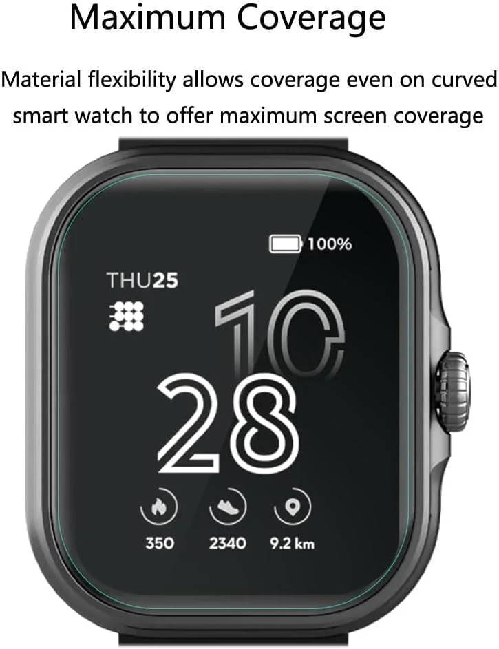 محافظ صفحه نمایش Futanwei برای ساعت هوشمند Cubitt Viva Pro سایز 1.78 اینچ [بسته 3 عددی] فیلم PET نرم و شفاف HD [ضد اثر انگشت] [ضد خش] [بدون حباب] سازگار با ساعت هوشمند Cubitt Viva Pro Fitness Tracker