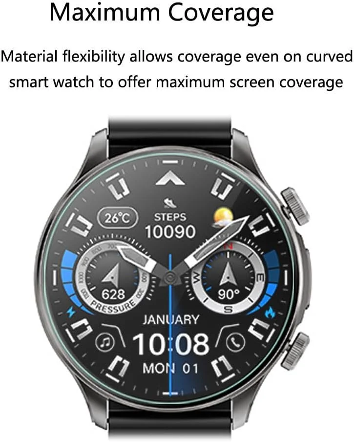 محافظ صفحه نمایش فوتاوی برای ساعت های هوشمند Joautrial KW330A [بسته 3 عددی] فیلم PET نرم و شفاف HD [ضد اثر انگشت] [ضد خش] [بدون حباب] سازگار با ردیاب تناسب اندام ساعت هوشمند Joautrial KW330A