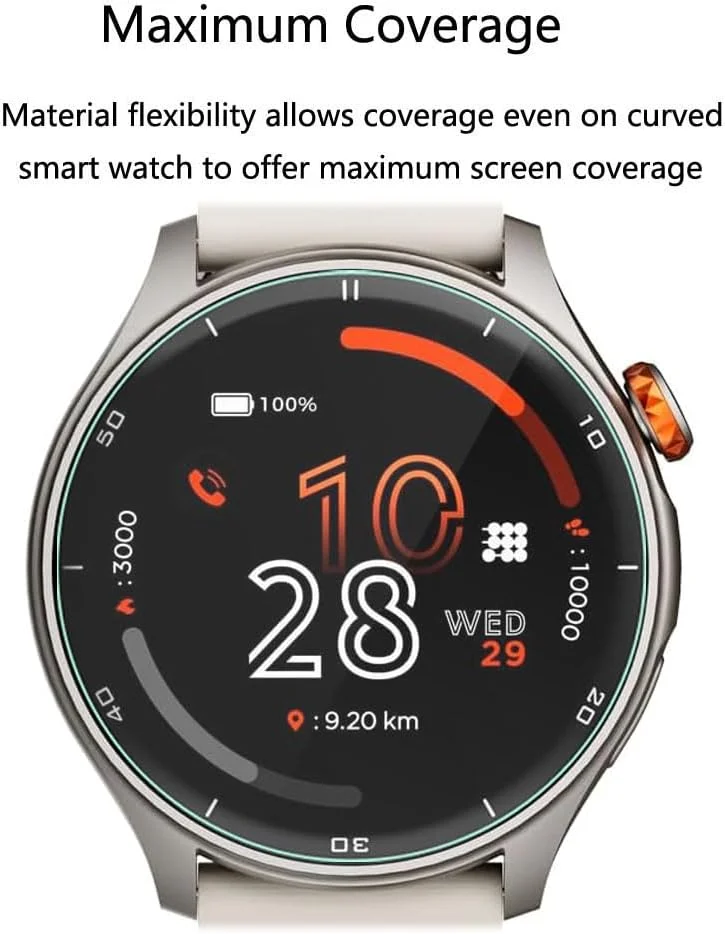 محافظ صفحه نمایش Futanwei برای ساعت هوشمند Cubitt Aura Pro سایز 1.43 اینچ [بسته 3 عددی] فیلم PET نرم و شفاف HD [ضد اثر انگشت] [ضد خش] [بدون حباب] سازگار با ساعت هوشمند Cubitt Aura Pro ردیاب تناسب اندام