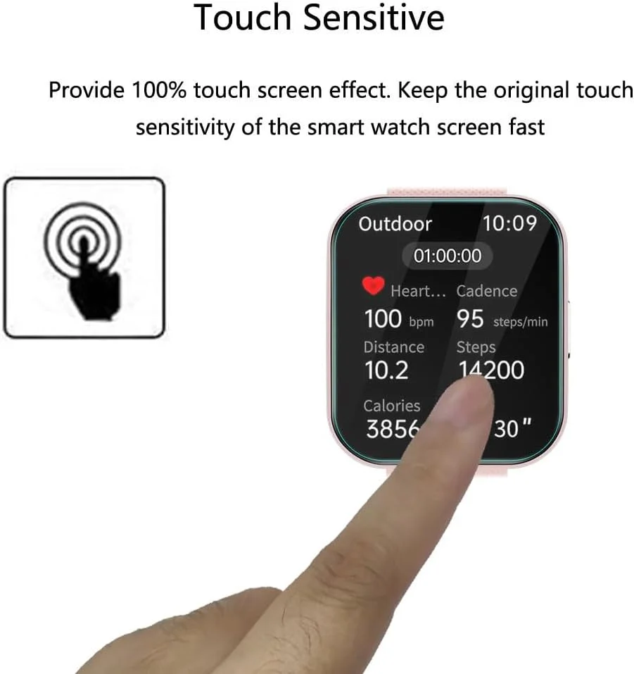 محافظ صفحه نمایش Futanwei برای ساعت هوشمند MFVLP A7، سایز 1.85 اینچ [بسته 3 عددی]، فیلم PET نرم و شفاف HD، ضد اثر انگشت، ضد خش، بدون حباب، سازگار با ساعت هوشمند MFVLP A7 Fitness Tracker