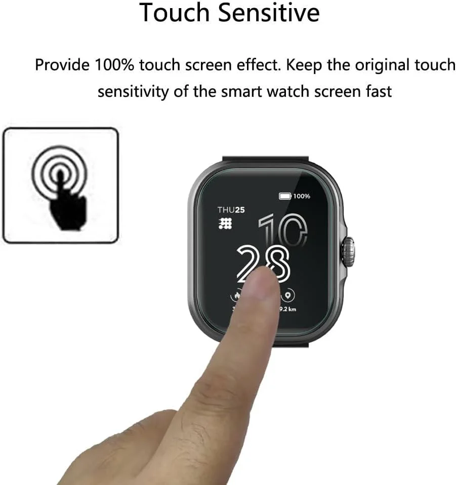 محافظ صفحه نمایش Futanwei برای ساعت هوشمند Cubitt Viva Pro سایز 1.78 اینچ [بسته 3 عددی] فیلم PET نرم و شفاف HD [ضد اثر انگشت] [ضد خش] [بدون حباب] سازگار با ساعت هوشمند Cubitt Viva Pro Fitness Tracker