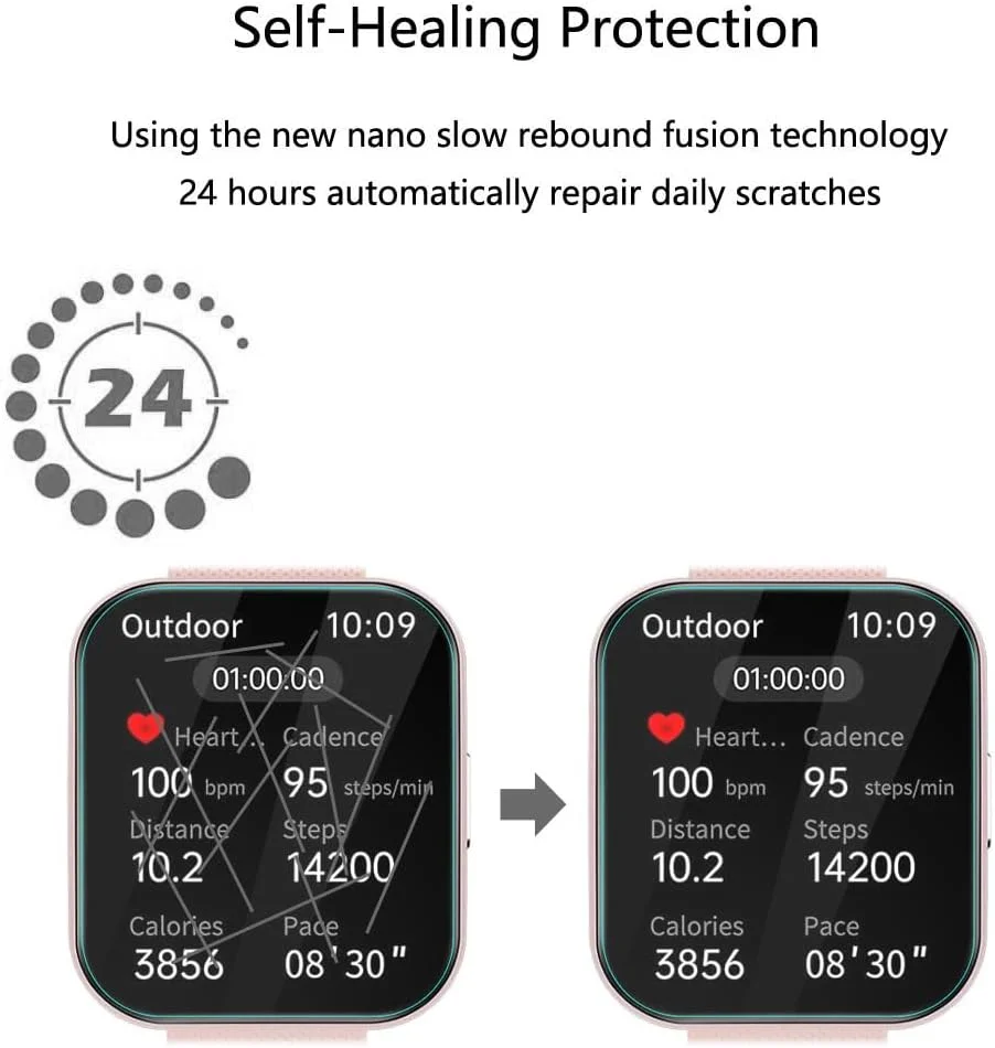 محافظ صفحه نمایش Futanwei برای ساعت هوشمند MFVLP A7، سایز 1.85 اینچ [بسته 3 عددی]، فیلم PET نرم و شفاف HD، ضد اثر انگشت، ضد خش، بدون حباب، سازگار با ساعت هوشمند MFVLP A7 Fitness Tracker