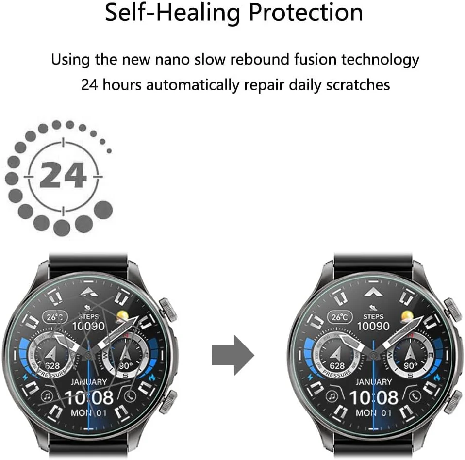 محافظ صفحه نمایش فوتاوی برای ساعت های هوشمند Joautrial KW330A [بسته 3 عددی] فیلم PET نرم و شفاف HD [ضد اثر انگشت] [ضد خش] [بدون حباب] سازگار با ردیاب تناسب اندام ساعت هوشمند Joautrial KW330A