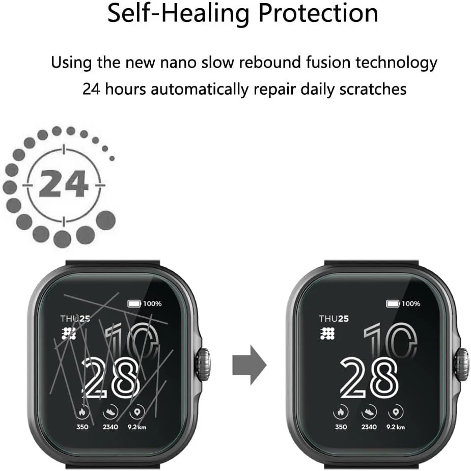 محافظ صفحه نمایش Futanwei برای ساعت هوشمند Cubitt Viva Pro سایز 1.78 اینچ [بسته 3 عددی] فیلم PET نرم و شفاف HD [ضد اثر انگشت] [ضد خش] [بدون حباب] سازگار با ساعت هوشمند Cubitt Viva Pro Fitness Tracker