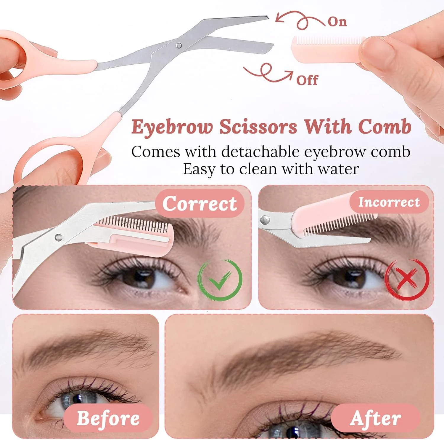 ست موچین ابرو 6 تکه، قیچی ابرو با شانه برای مبتدیان، ابزار حذف موهای صورت، لوازم جانبی زیبایی برای آقایان و بانوان ست موچین ابرو 6 تکه، قیچی ابرو با شانه برای مبتدیان، ابزار حذف موهای صورت، لوازم جانبی زیبایی برای آقایان و بانوان