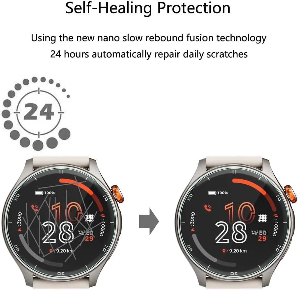 محافظ صفحه نمایش Futanwei برای ساعت هوشمند Cubitt Aura Pro سایز 1.43 اینچ [بسته 3 عددی] فیلم PET نرم و شفاف HD [ضد اثر انگشت] [ضد خش] [بدون حباب] سازگار با ساعت هوشمند Cubitt Aura Pro ردیاب تناسب اندام