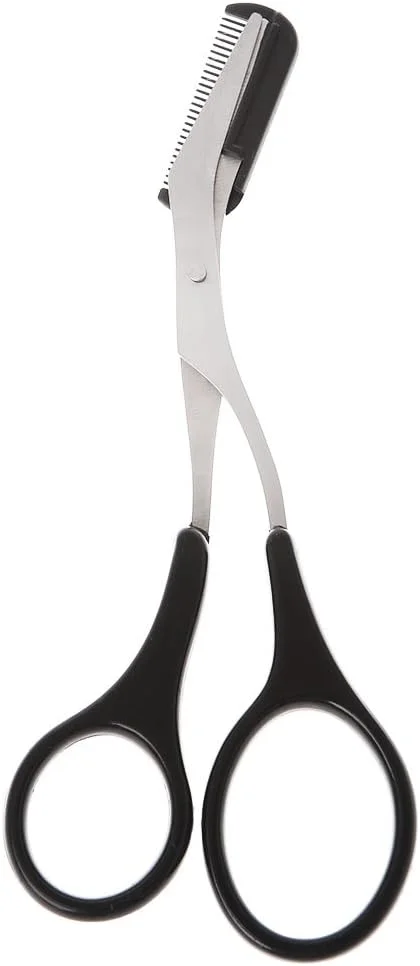 قیچی ابرو زنانه با شانه، موچین زاویه دار برای حالت دادن و اصلاح ابرو و مژه قیچی ابرو زنانه با شانه، موچین زاویه دار برای حالت دادن و اصلاح ابرو و مژه