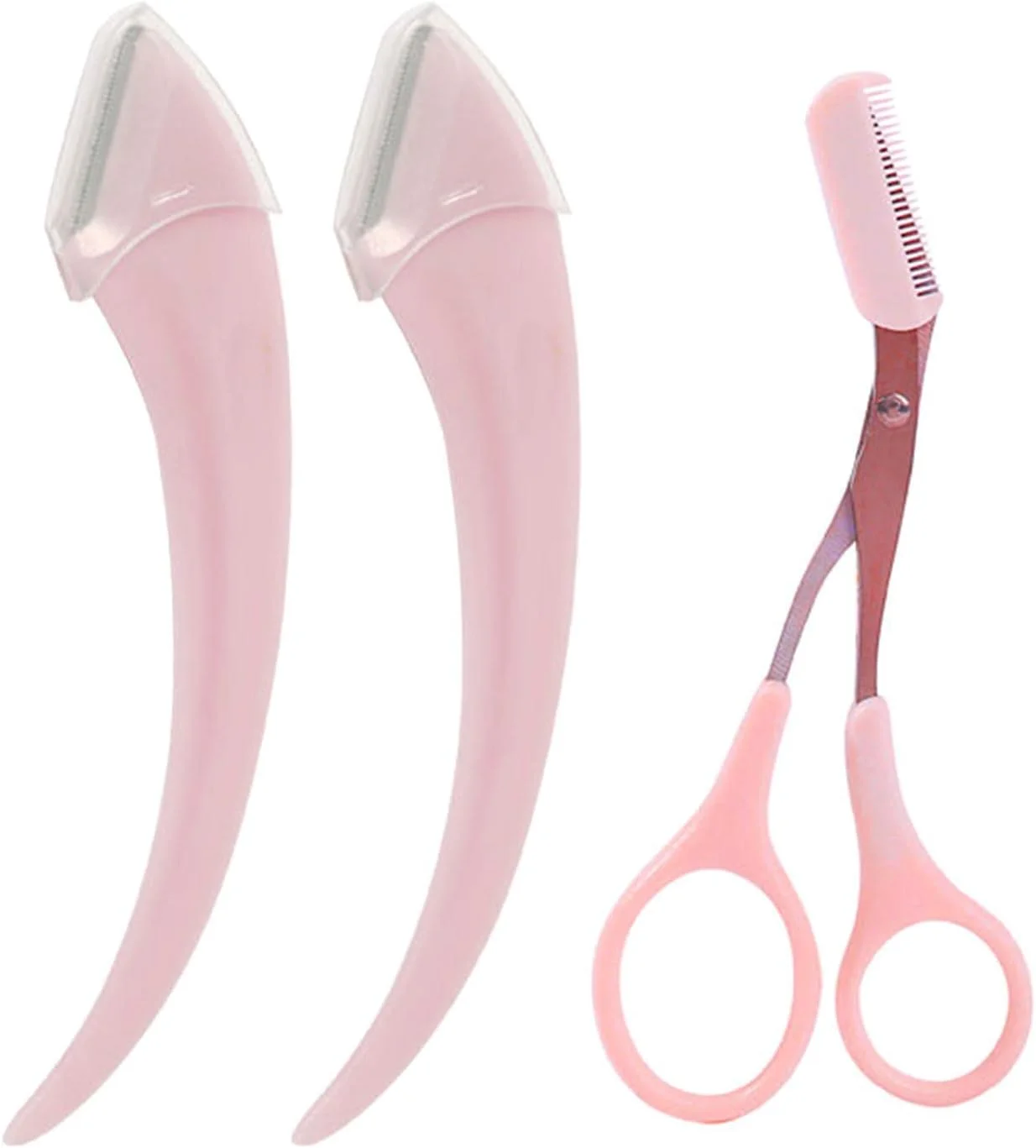 قیچی ابرو با شانه، تیغ ابرو فولادی، ست آرایش موی مژه، ابزار قیچی ابرو، تریمر مبتدی