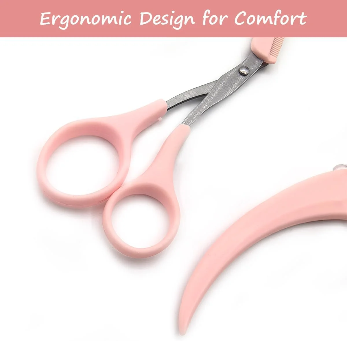 ست قیچی ابرو 9 تکه شامل قیچی ابرو با شانه، تیغ ابرو، ابزار آرایش ابرو برای آقایان و بانوان (صورتی) ست قیچی ابرو 9 تکه شامل قیچی ابرو با شانه، تیغ ابرو، ابزار آرایش ابرو برای آقایان و بانوان (صورتی)