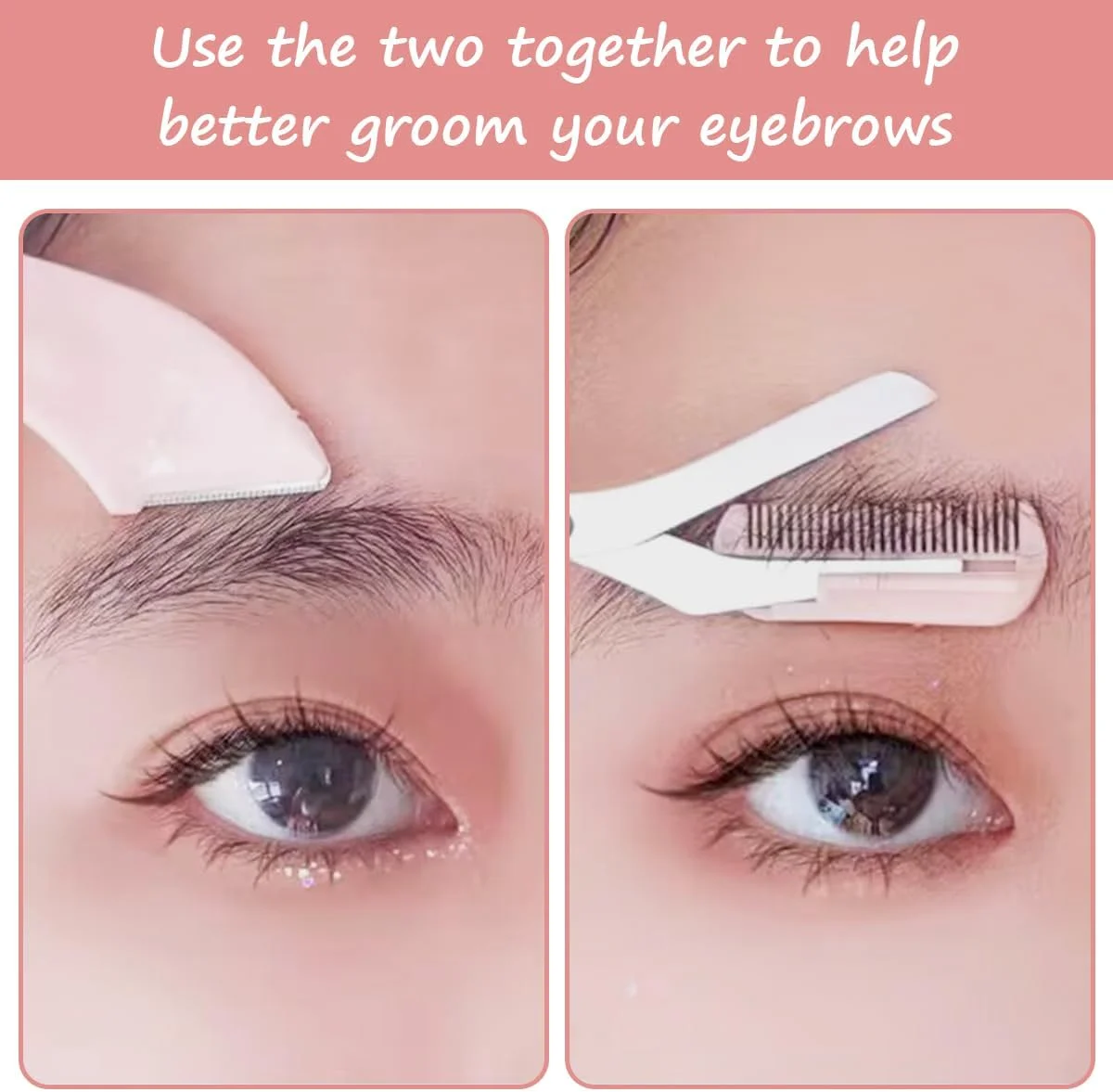 ست قیچی ابرو 9 تکه شامل قیچی ابرو با شانه، تیغ ابرو، ابزار آرایش ابرو برای آقایان و بانوان (صورتی) ست قیچی ابرو 9 تکه شامل قیچی ابرو با شانه، تیغ ابرو، ابزار آرایش ابرو برای آقایان و بانوان (صورتی)