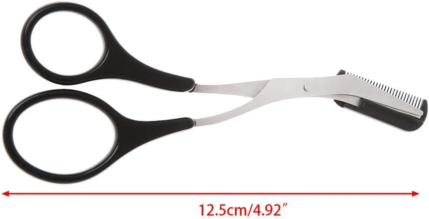 قیچی ابرو زنانه با شانه، موچین زاویه دار برای حالت دادن و اصلاح ابرو و مژه قیچی ابرو زنانه با شانه، موچین زاویه دار برای حالت دادن و اصلاح ابرو و مژه