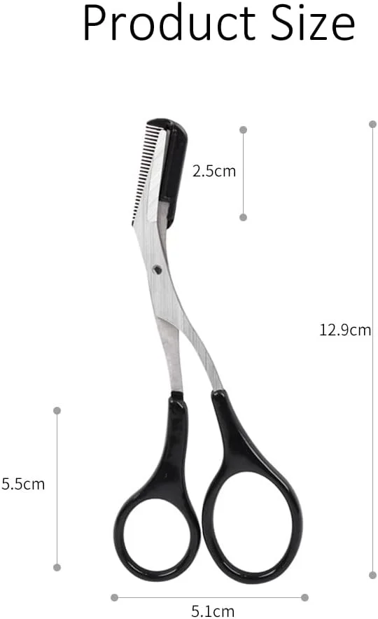 2Pcs Eyebrow Trimmer Scissor with Comb and Non Slip Finger Grips Eyelash Shaping Cut Comb Scissors Eyebrow Grooming Tool for Men and Women 2Pcs Eyebrow Trimmer Scissor with Comb and Non Slip Finger Grips Eyelash Shaping Cut Comb Scissors Eyebrow Grooming Tool for Men and Women
