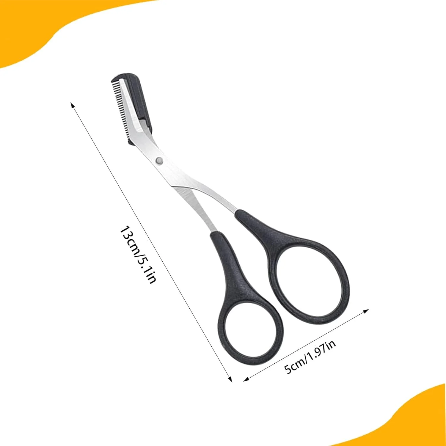 قیچی ابرو 5 عددی با شانه کوچک، قیچی شانه ابرو کمکی زنانه و مردانه، لوازم جانبی زیبایی برای رفع مو