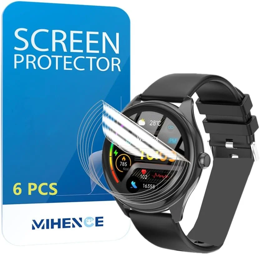 MIHENCE Screen Protector | Compatible for DIVOAZBVO TG02 1.39'' Smart Watch | TPU HD Protective Film Compatible for TG02 1.39'' Smartwatch (6 PCS)