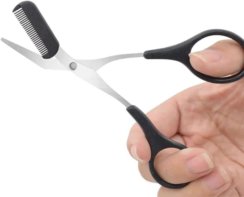 2Pcs Eyebrow Trimmer Scissor with Comb and Non Slip Finger Grips Eyelash Shaping Cut Comb Scissors Eyebrow Grooming Tool for Men and Women 2Pcs Eyebrow Trimmer Scissor with Comb and Non Slip Finger Grips Eyelash Shaping Cut Comb Scissors Eyebrow Grooming Tool for Men and Women
